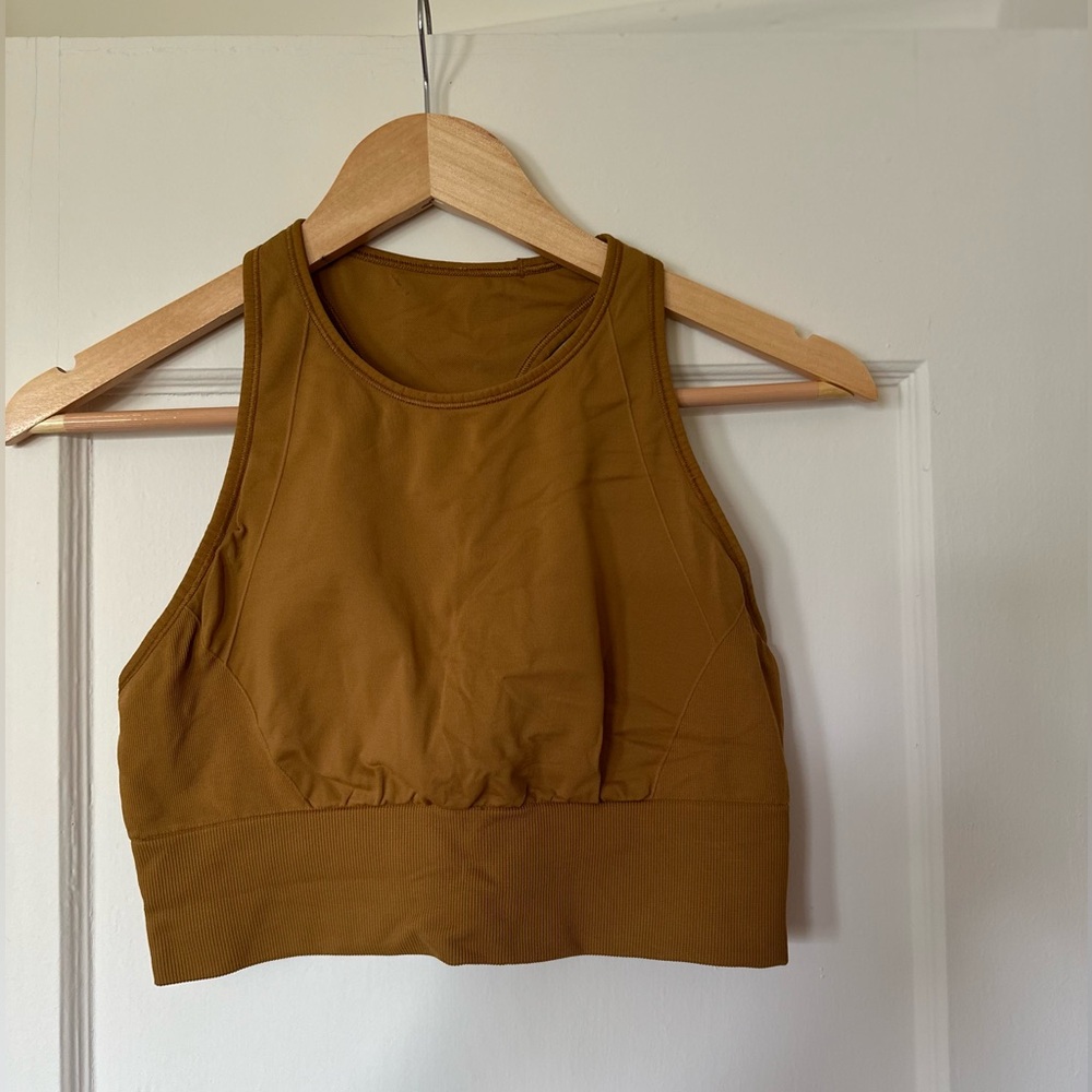 Mustard Yellow High Neck Lululemon Bra